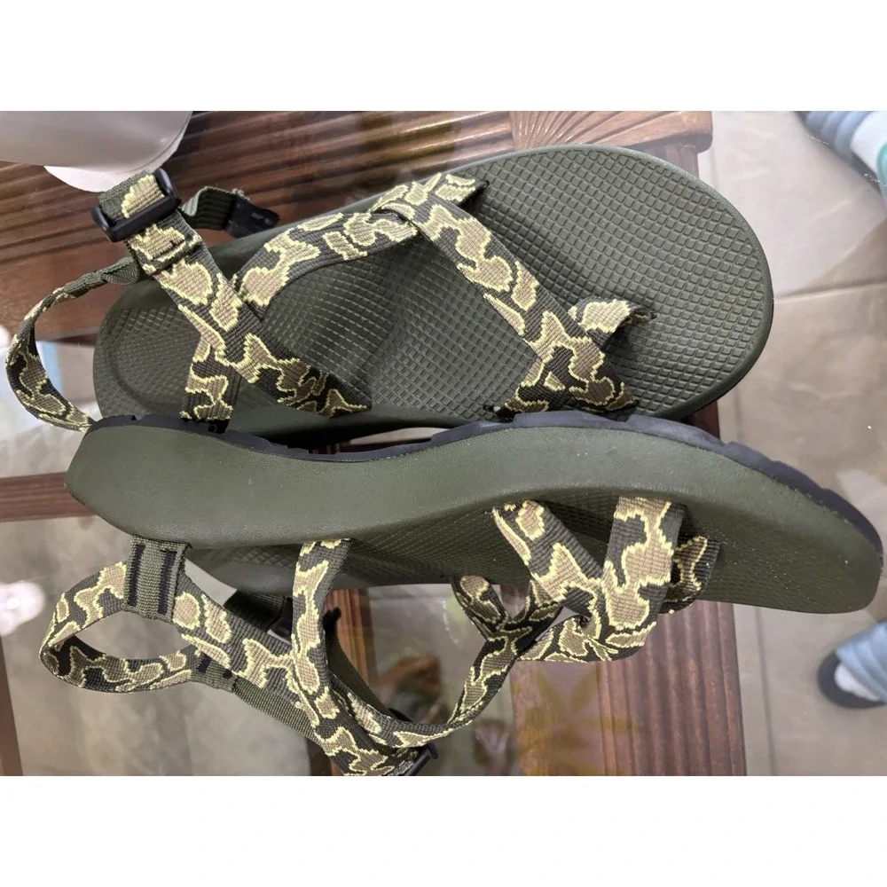 Chaco Z/1 Men's Strappy Sandals Adjustable Buckle Green Camo US 14 EU 48